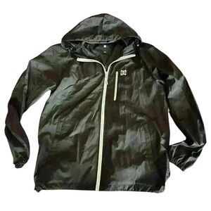 Men’s  black DC wind breaker zip up jacket size large